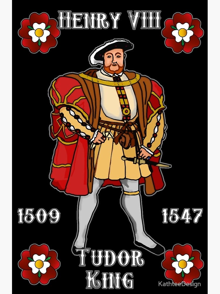 Bưu thiếp có tác phẩm “Vua Henry VIII Tudor King 1509 – 1547”