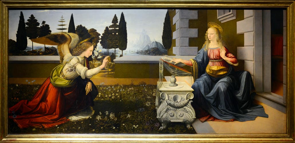 Hoa huệ tây của Đức Mẹ Maria - Biểu tượng của Lễ Phục Sinh; Leonardo da Vinci - Truyền Tin